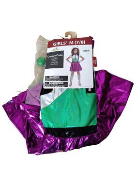 Way To Celebrate Girls Cosmic Cutie Costume Medium 7-8 Dress Cuffs Headband New